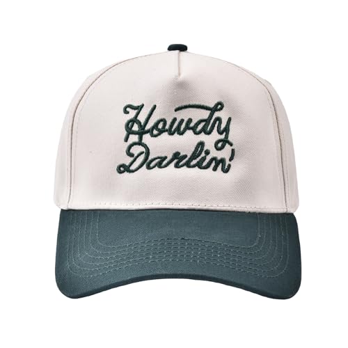 Howdy Darlin' Vintage Hat Two-Tone Funny Trucker Hat Trendy Embroidered Baseball Cap for Women Men - color: Green