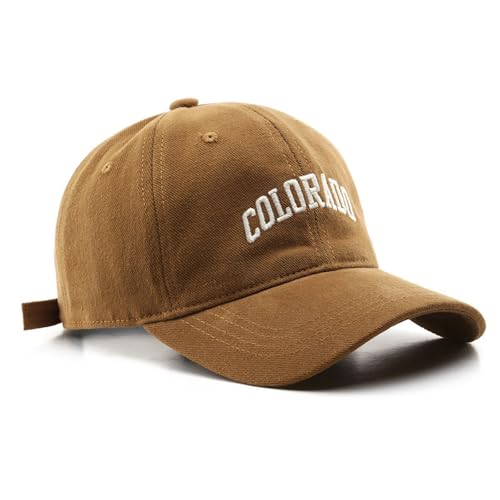 Colorado Hat Unisex Solid Color Baseball Cap Sun Hat for Men and Women - color: Camel