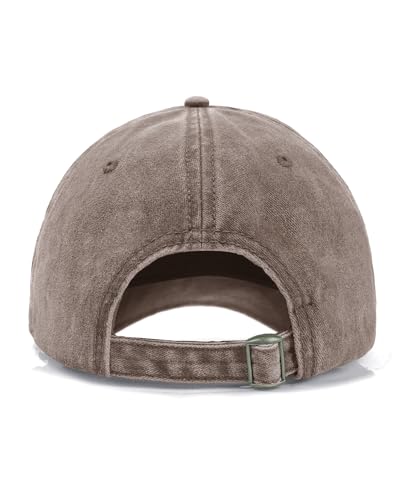 Zylioo Petite Baseball Cap for Small Heads Adult,Soft Crown Washed Dad Hat - color: Washed Coffee-fits 21.3"-22"