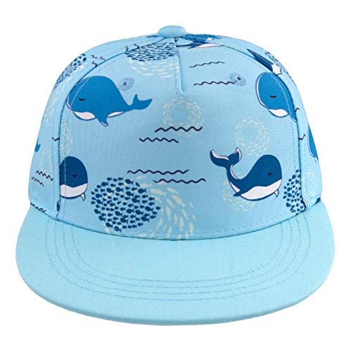 BAVST Kids Boy Girl Baseball Cap Baby Sun Hat Adjustable Toddler Trucker Hats with Flat Brim for Summer Outdoor - color: Whale, size: 1-2T