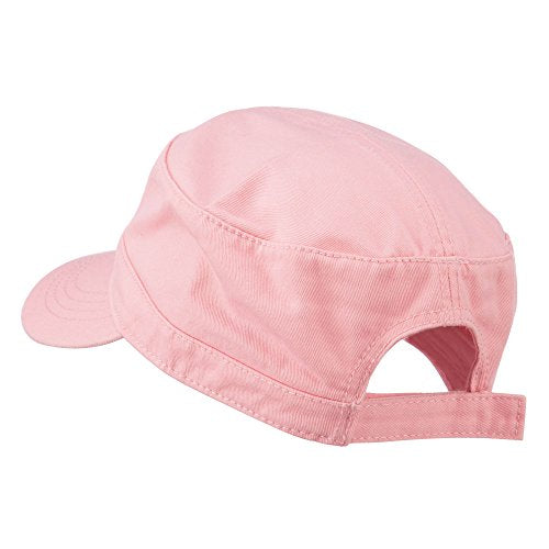 Garment Washed Adjustable Army Cap - color: Pink
