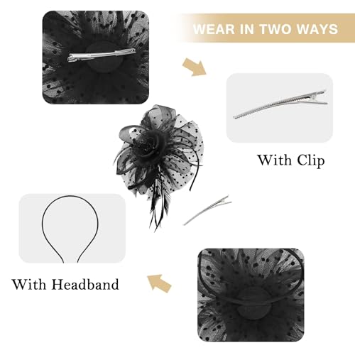 Zando Kentucky Fascinators Hats for Women Derby Tea Party Hat Flower Mesh Feathers Headband Headwear Hair Clip Girls - color: Green & Hot Pink & Blue