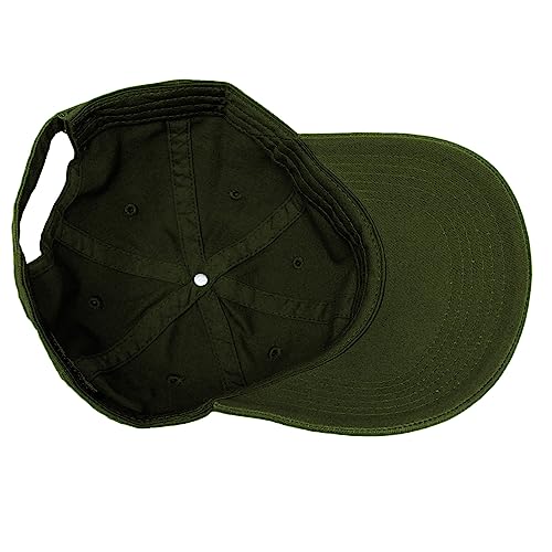 Glory Max 100% Cotton Baseball Cap Classic Plain Low Profile Golf Dad Hat Buckle Adjustable - color: Olive