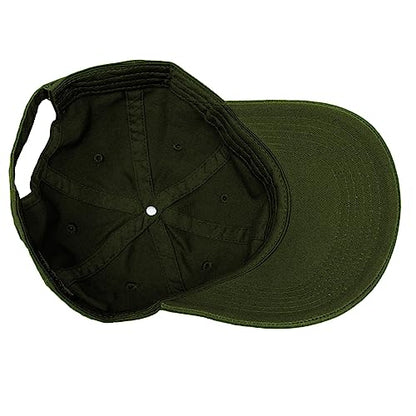 Glory Max 100% Cotton Baseball Cap Classic Plain Low Profile Golf Dad Hat Buckle Adjustable - color: Olive