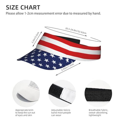 United States 250th Anniversary Hat America Patriotic Visor Caps for Women Men Adjustable Sun Hat - color: American Flag 2