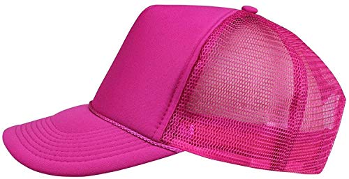 2 Packs Baseball Caps Blank Trucker Hats Summer Mesh Cap (2 FOR Price of 1) - color: Hot Pink