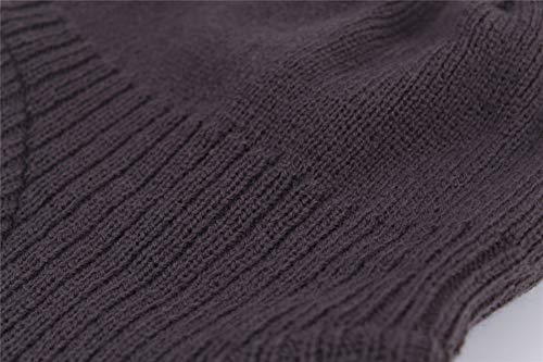Connectyle Men's Knit Winter Hat with Ear Flaps Fleece Lined Beanie Warm Knitted Skull Cap Beanies Watch Hat - color: Dark Grey