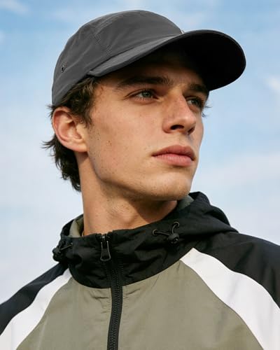 CLAPE Quick Dry 5 Panel Hat, Outdoor Short Brim Running Cap for Men - color: Ddy1-gray