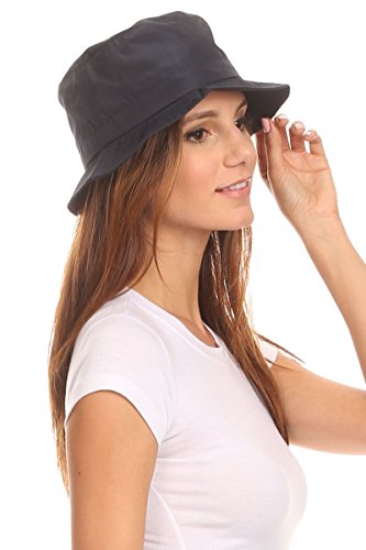 LL Unisex Packable Rain Hat Lightweight Year Round Use - 2 Sizes for Best Fit - color: Navy Bucket, size: Medium-Large