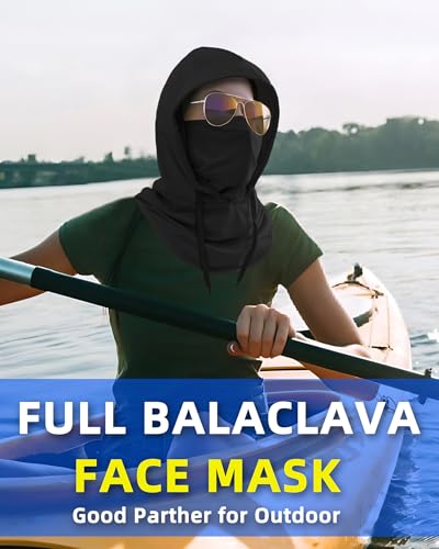 Summer Balaclava Face Mask with Breathable Holes Sun Face Shield for Men - color: Black