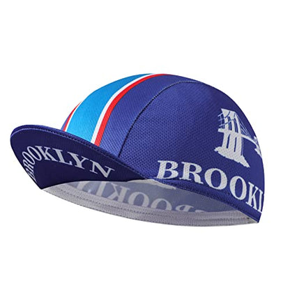Brooklyn Cycling Cap - Retro Cycling Hat-Under Helmet - Cycling Helmet Liner Breathable&Sweat Uptake - color: Blue a