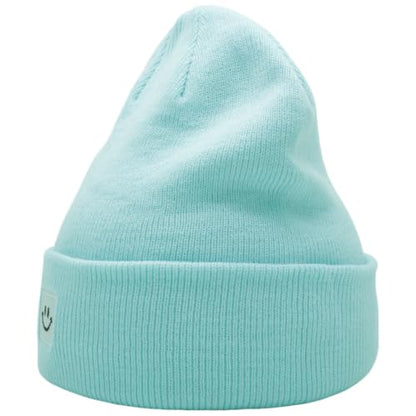 55cube Unisex Winter Beanie Hats Warm Thick Knit Cuffed Skullcaps - color: Cool Blue