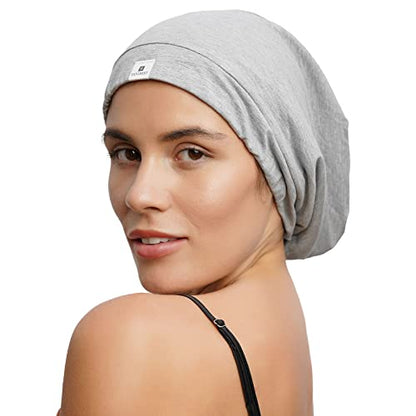 YANIBEST Slouchy Beanie Hat Satin Lined Sleep Cap Chemo Headwear Caps - color: Hot Pink, size: Medium