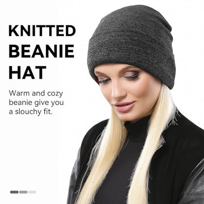 OZERO Mens Winter Hat, Fleece Lined Cuffed Beanie for Men and Women - color: Gray