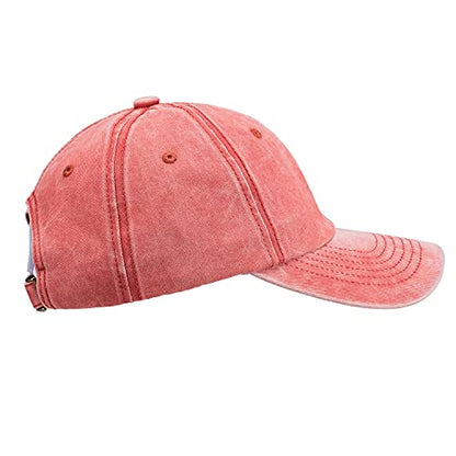 Croogo Unstructured Soft Baseball Cap Unisex 6 Panel Low Profile Dad Hat Adjustable Polo Trucker Hat Sun Cap for Daily Wear - color: Bc12-red