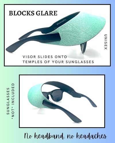 Visor ATTACHES to Sunglasses, EVA Foam, Unisex - color: Seafoam / Pink Arrows / Black Set