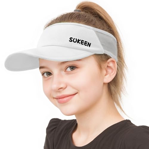 Sukeen Kids Sun Visor Hats for Girls Boys,Lightweight Sports Hat UPF50+ Sun Hat Cooling Headwear Visor for Running Outdoors - color: Beige