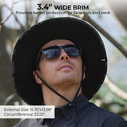 KastKing Sol Armis UPF 50 Boonie Hat for Sun Protection,Men Women - color: Boulder Camo Obsidian