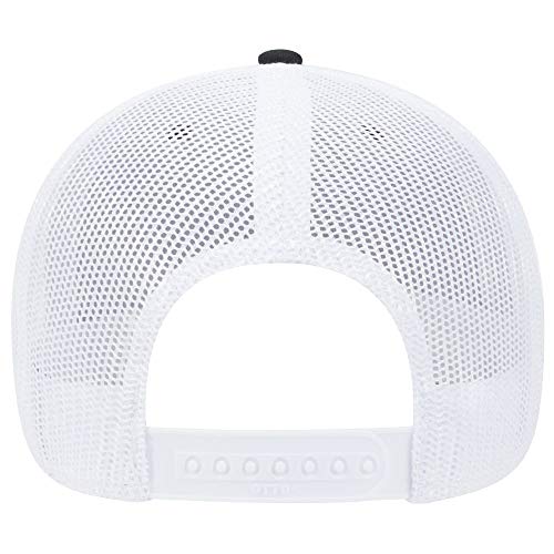 OTTO 6 Panel Low Profile Contrast Vertical Mesh Back Cap - color: Blk/Blk/Wht