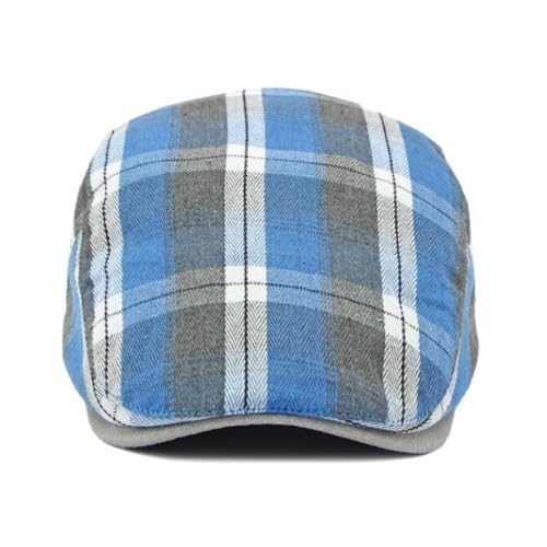 2 Pack Mens Newsboy Flat Cap Plaid Ivy Gatsby Cabbie Driving Golf Hat Beret - color: 2 Pcs Set G