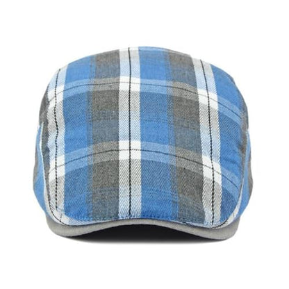 2 Pack Mens Newsboy Flat Cap Plaid Ivy Gatsby Cabbie Driving Golf Hat Beret - color: 2 Pcs Set G