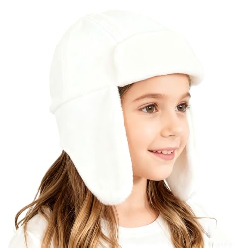 Toddler Trapper Hat with Earflap for Cold Weather Fleece Lined Kids Winter Aviator Hat for Boys Girls - color: Beige, size: 6-12 Months