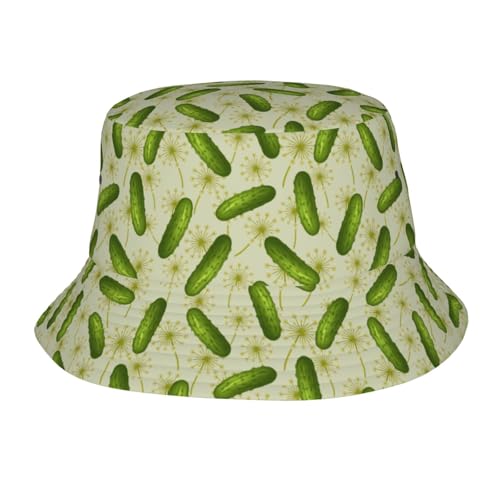 Bucket Hat for Men Women Packable Sun Hats Fisherman Outdoor Summer Travel Hiking Beach Caps - color: Green Fruits
