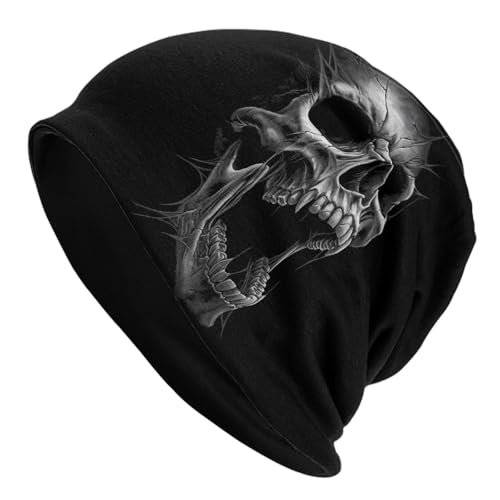 Slouchy Beanie Hat Skull Cap Chemo Headwear Baggy Hats for Men Women Running Cycling - color: Gothic Skull