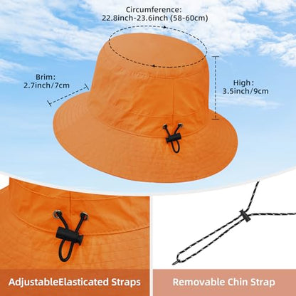 Durio Waterproof Bucket Hats for Woman UPF 50+ Sun Hat - color: Orange