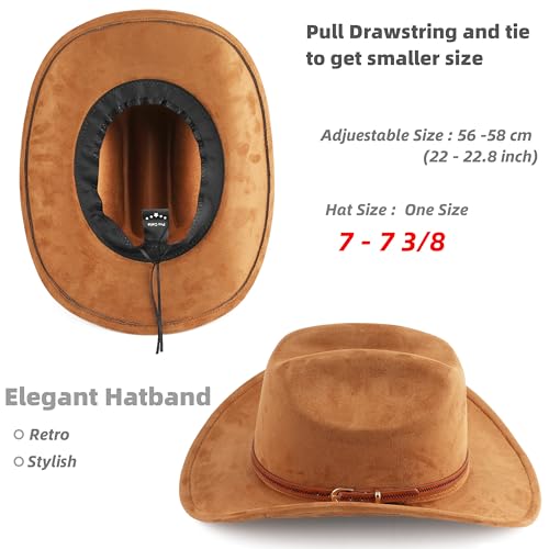 Pro Celia Cowboy Hat for Women and Men Wide Brim Western Cowgirl Hat - color: Brown
