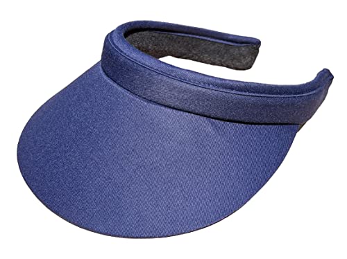 Cloth Covered Slip-On Visor, Sun Sports Visor Hats Cap for Women Adjustable Cap - color: Navy Blue