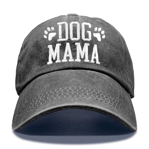 Dog Lover Embroidery Adjustable Classic Washed Distressed Baseball Cap, Dog Lover Cap Gifts for Owner - color: Washed Black001