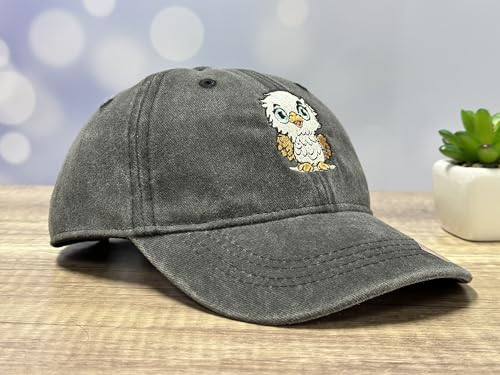Adjustable Embroidery Animal Baseball Hat for Kid Toddler Child - color: Eagle (Washed Black)