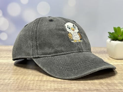 Adjustable Embroidery Animal Baseball Hat for Kid Toddler Child - color: Eagle (Washed Black)