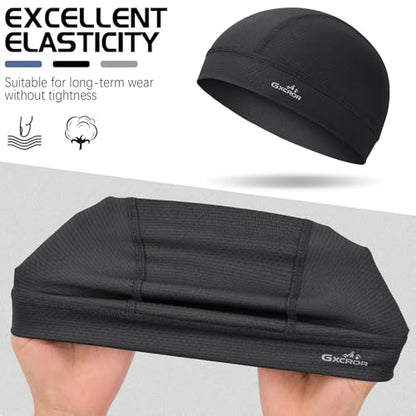 GXCROR Cooling Skull Cap Helmet Liner for Men Women, Moisture Wicking Cycling Cap - color: Black*1