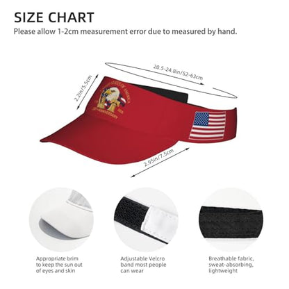 United States 250th Anniversary Hat USA Est 1776 America Patriotic Visor Cap Adjustable Sun Hat for Women Men Sports Beach - color: Black2
