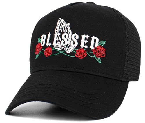 KBETHOS Praying Hands Rosary Dad Hat Baseball Cap Unconstructed Polo Style Adjustable Unisex - color: Black Black Praying Hands Blessed Mesh