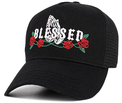 KBETHOS Praying Hands Rosary Dad Hat Baseball Cap Unconstructed Polo Style Adjustable Unisex - color: Black Black Praying Hands Blessed Mesh