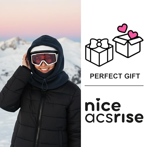 Fleece Balaclava Over Helmet - Warm Helmet Ninja Hood - Snowboard Hooded Hat Neck Gaiter Ski Mask - color: Jeans, size: One Size