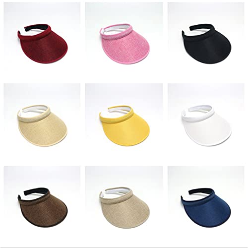 Cloth Covered Slip-On Visor for Women, Adjustable Cap Sports Sun Visors for Men - color: Black