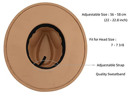 Pro Celia Big Wide Brim Women Fedora Hat - color: Oval-camel