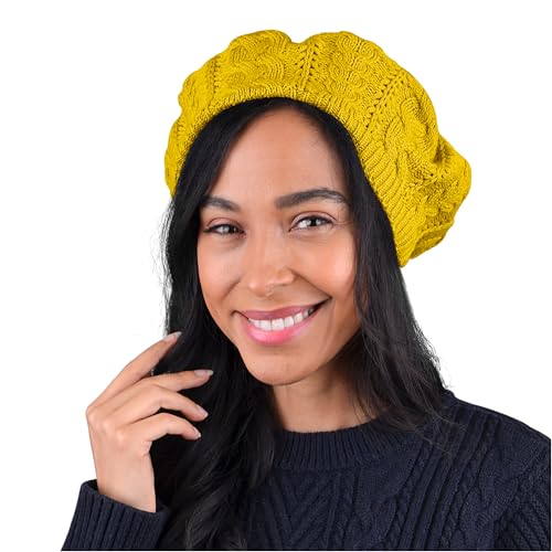 Nollia Soft Knit Solid Color Beanie, Chic, and Lightweight Crochet Knitted Style Beanie Hat for Women, One Size Slouchy Hat - color: Gold