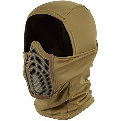 OneTigris Tactical Balaclava Mesh Mask Full Head Airsoft Face Protector - color: Tan