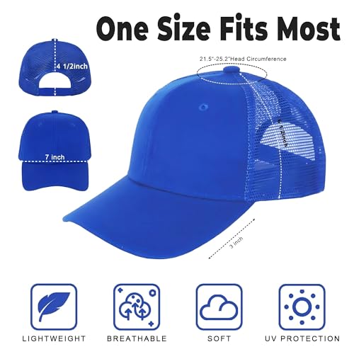 ZH 12 Pack Mesh Trucker Hats, Bulk Baseball Caps for Men and Women, Trucker Cap Wholesale - color: Blue