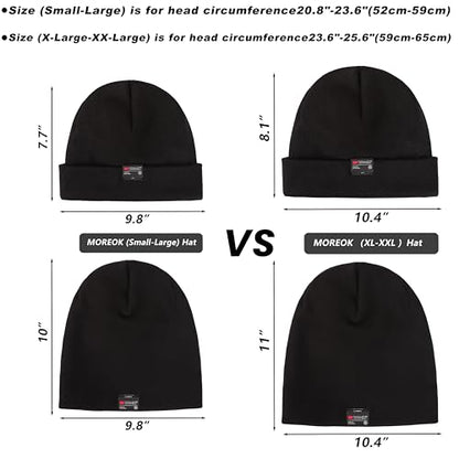 MOREOK Winter Beanie for Men Women, -30℉ 3M Thinsulate Warm Knit Hat - size: Small-Large