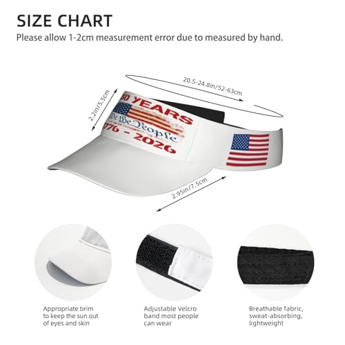 United States 250th Anniversary Hat USA Est 1776 America Patriotic Visor Cap Adjustable Sun Hat for Women Men Sports Beach - color: Black18