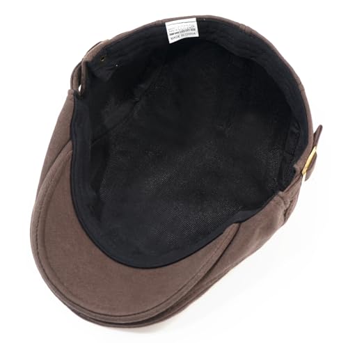 Men's Cotton Newsboy Hats Flat Ivy Gatsby Cap Irish Cabbie Ivy Driving Hunting Hat - color: Coffee