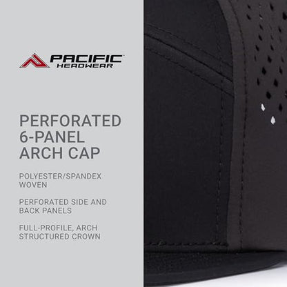 Pacific Headwear Perforated 6-Panel Arch Cap - color: Black