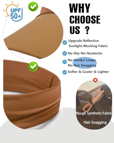 Cooling Sun Stretchy Visor Hat for Men Women,Soft Headband Visors - color: 1-camel