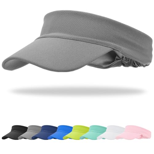 Cooling Stretchy Visor Hat Sports Sun Headband UV Visors Hats - color: Grey